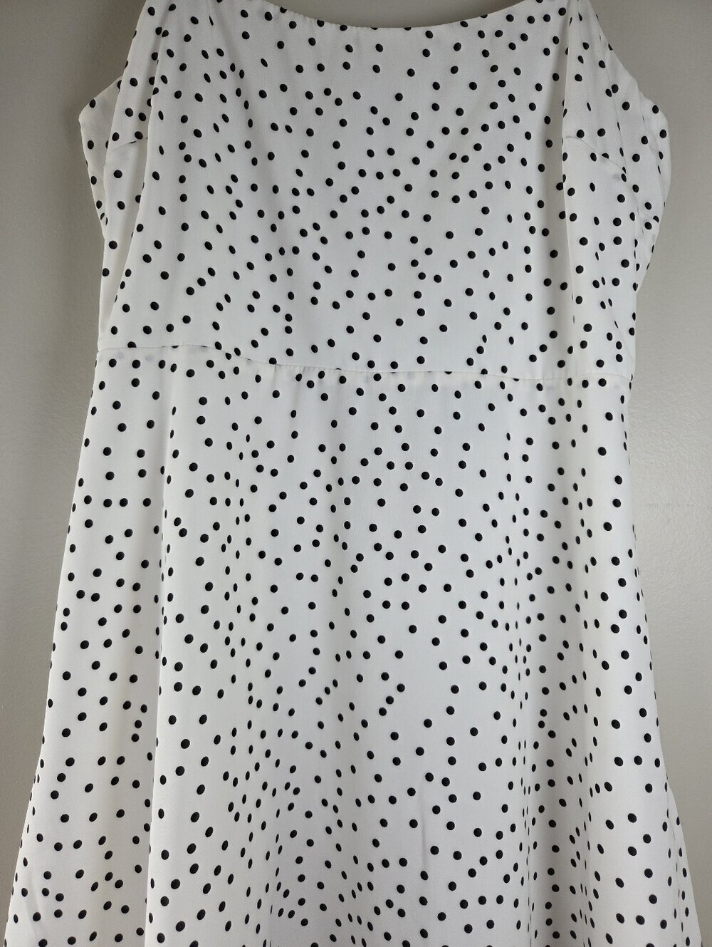 Lulus Polka Dot Lace Up Back Mini Summer Dress White Black Chic Boho Size Large - Picture 5 of 14